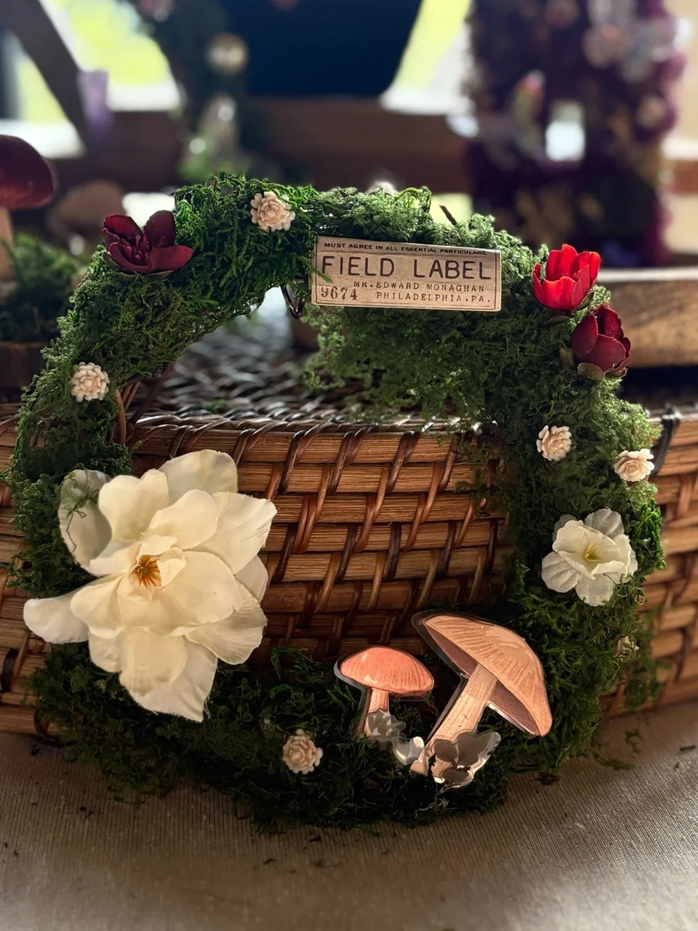 Moss & Floral mixed media Wreath